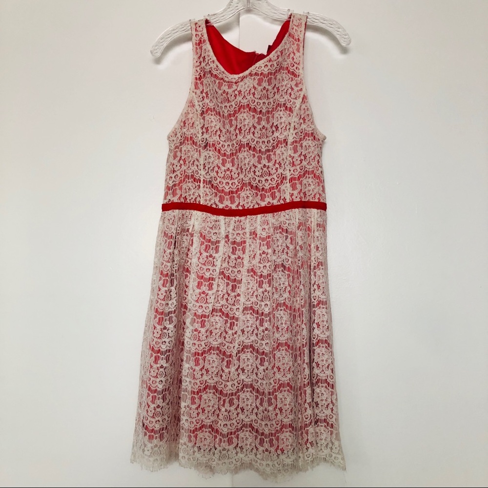 Lace overlay dress